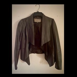 Bod & Christensen Draped/Flaired Leather Jacket